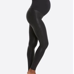 SPANX Maternity Mama Faux Leather Leggings Size M 🎁